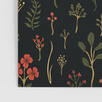 Green, Red-Orange, and Black Floral/Botanical Print Poster Gallery Image 3