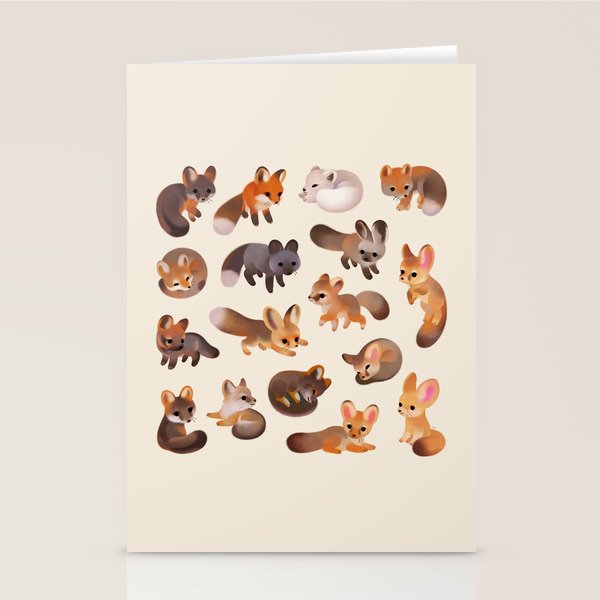 Foxes - beige Stationery Card Gallery Image 1