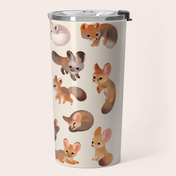 Foxes - beige Travel Mug Gallery Image 2