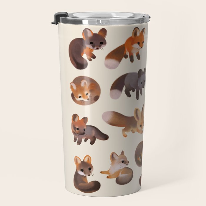 Foxes - beige Travel Mug Gallery Image 3