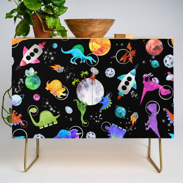 Dinosaur Astronauts In Outer Space Credenza Gallery Image 1