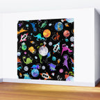 Dinosaur Astronauts In Outer Space Wall Mural Gallery Image 2