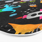 Dinosaur Astronauts In Outer Space Bath Mat Gallery Image 3