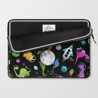 Dinosaur Astronauts In Outer Space Laptop Sleeve Gallery Image 2