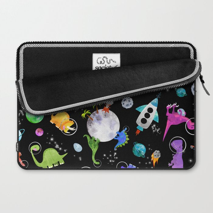 Dinosaur Astronauts In Outer Space Laptop Sleeve Gallery Image 2