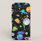 Dinosaur Astronauts In Outer Space iPhone Case Gallery Image 1