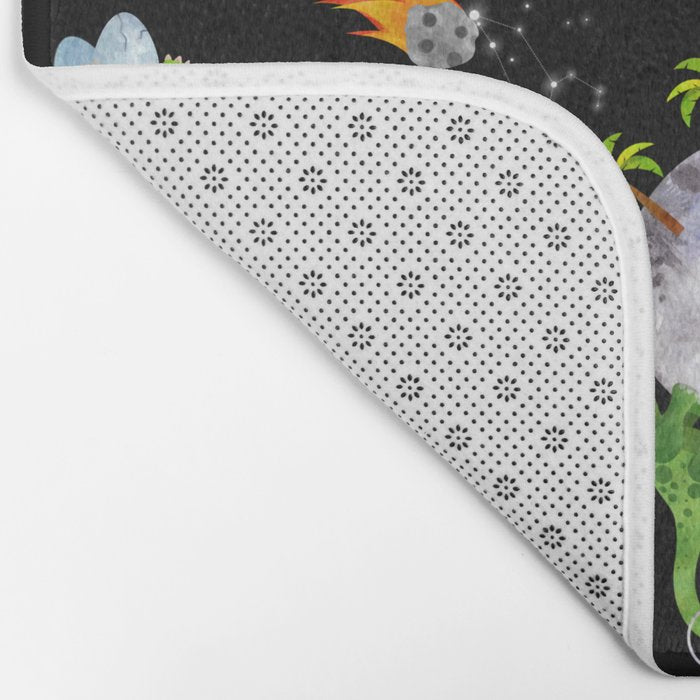Dinosaur Astronauts In Outer Space Bath Mat Gallery Image 2