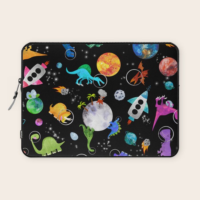 Dinosaur Astronauts In Outer Space Laptop Sleeve Gallery Image 1