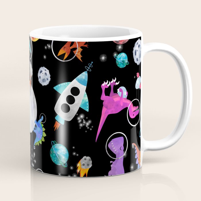 Dinosaur Astronauts In Outer Space Coffee Mug
