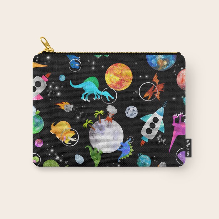 Dinosaur Astronauts In Outer Space Carry All Pouch Gallery Image 1