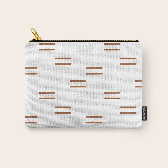 double dash in burnt orange on white Carry All Pouch Gallery Image 1