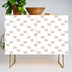double dash in burnt orange on white Credenza Gallery Image 1