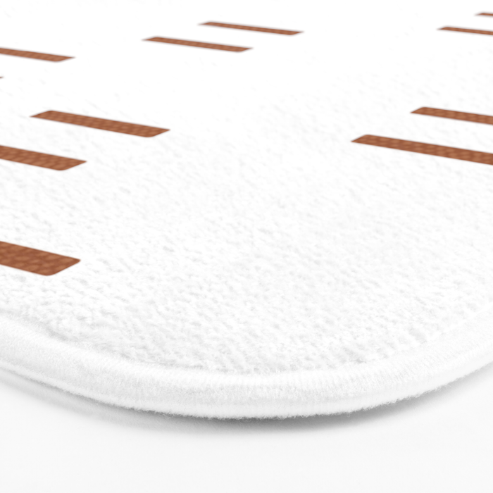 double dash in burnt orange on white Bath Mat Gallery Image 3