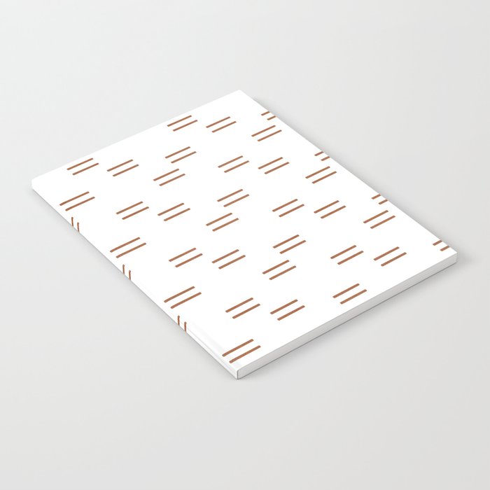 double dash in burnt orange on white Notebook Gallery Image 1