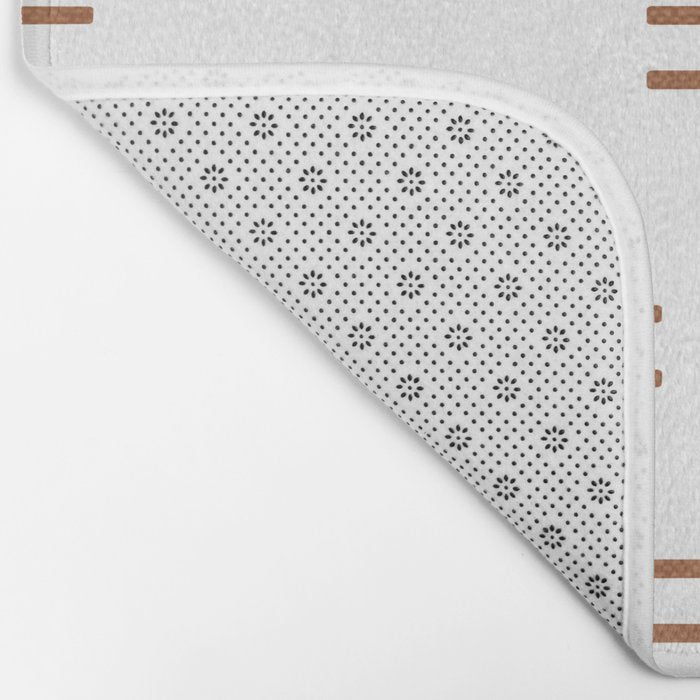 double dash in burnt orange on white Bath Mat Gallery Image 2