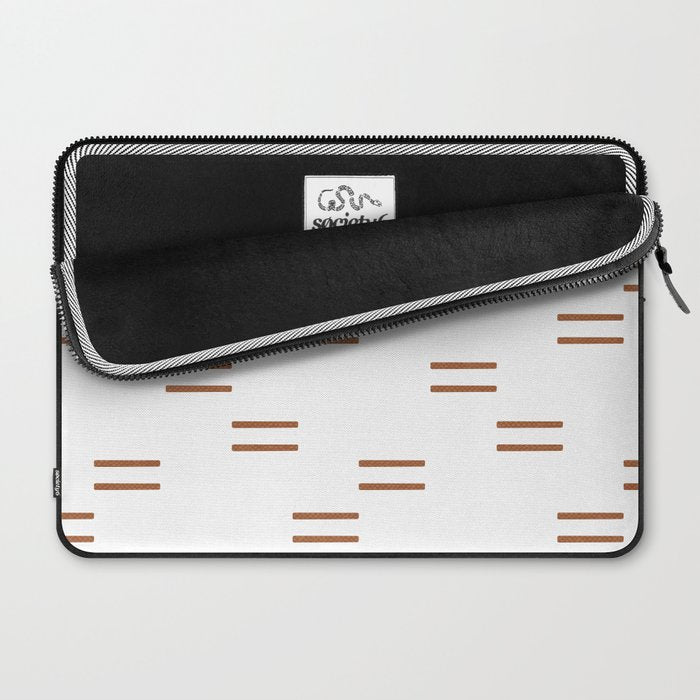 double dash in burnt orange on white Laptop Sleeve Gallery Image 2