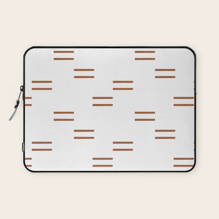 double dash in burnt orange on white Laptop Sleeve Gallery Image 1