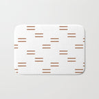 double dash in burnt orange on white Bath Mat Gallery Image 1