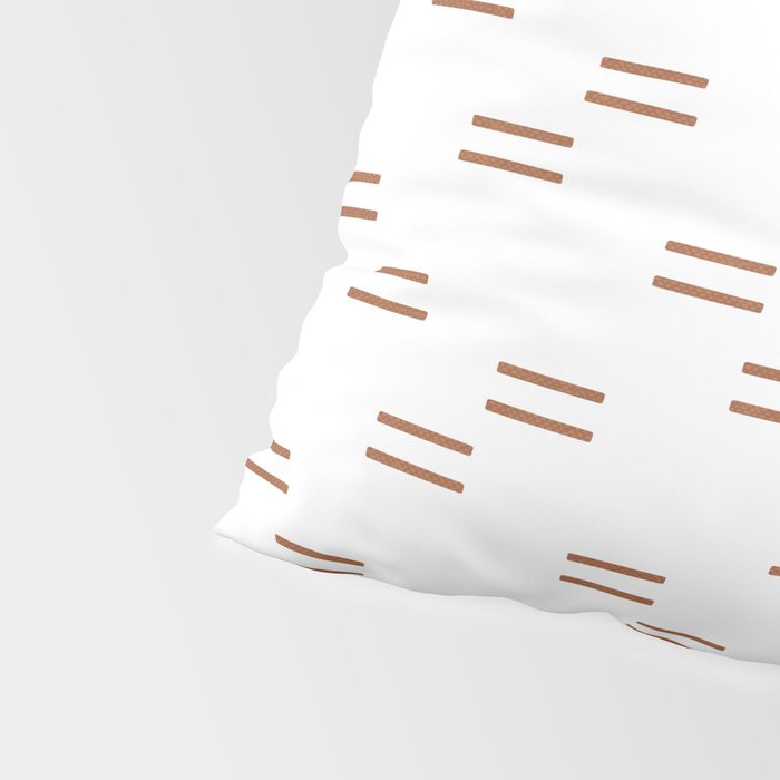 double dash in burnt orange on white Pillow Sham Gallery Image 4