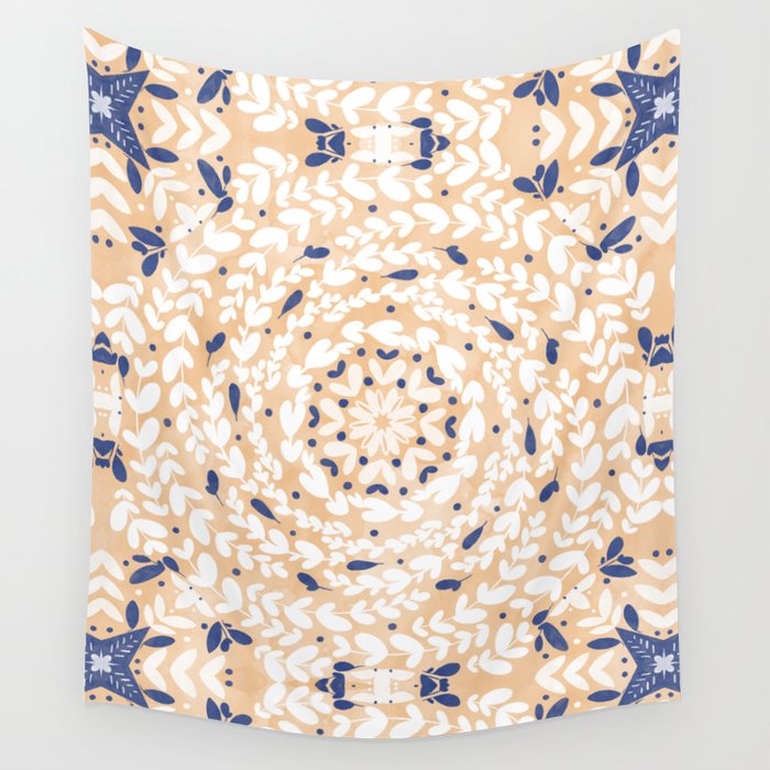 Pink Circular Nature Tiles PB Wall Tapestry Gallery Image 1