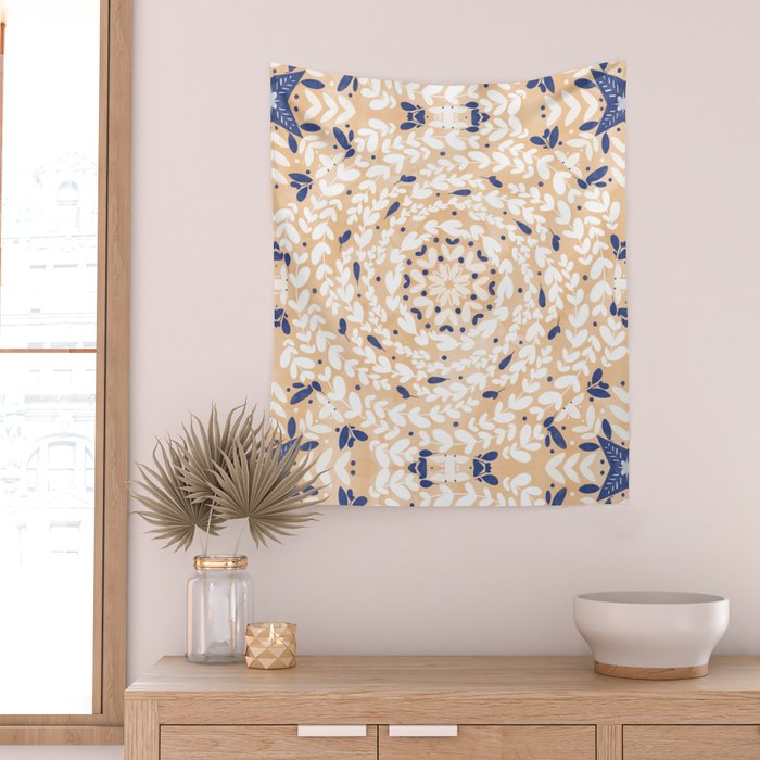 Pink Circular Nature Tiles PB Wall Tapestry Gallery Image 2