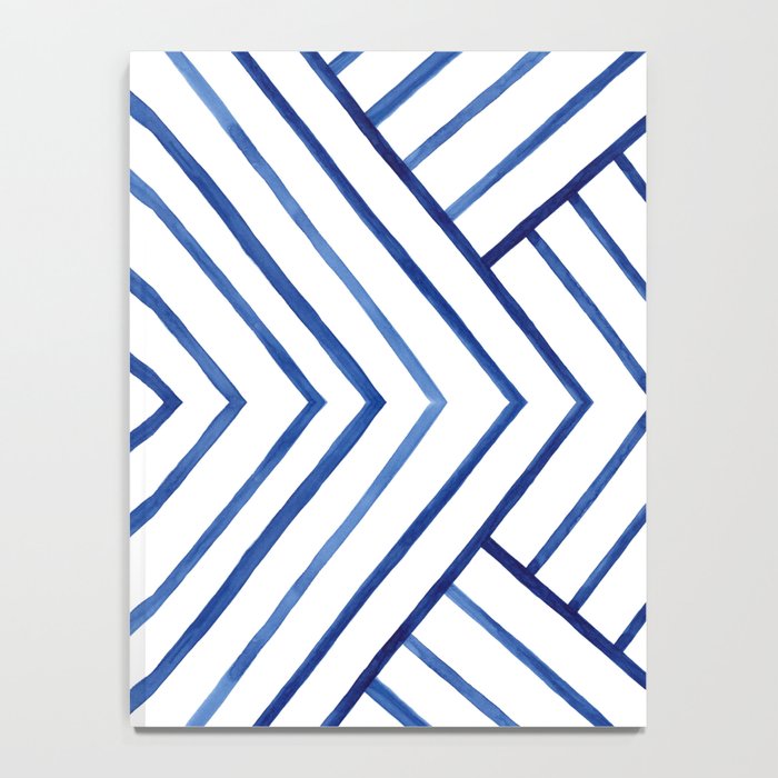 Watercolor lines pattern | Navy blue Notebook Gallery Image 4