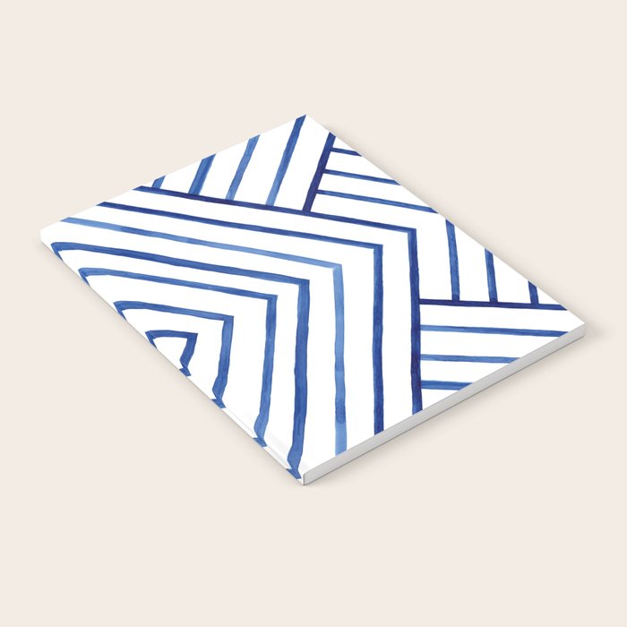 Watercolor lines pattern | Navy blue Notebook Gallery Image 2