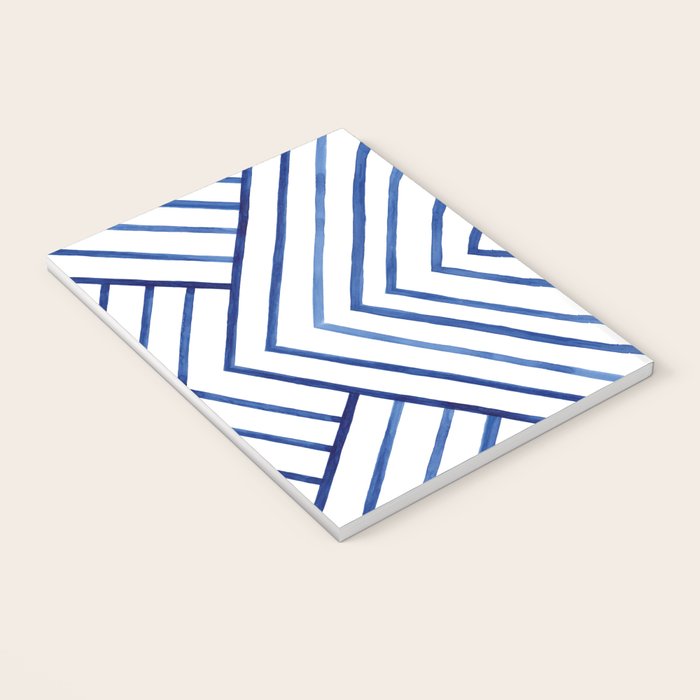 Watercolor lines pattern | Navy blue Notebook Gallery Image 3