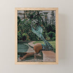 Im OFF | mermaid | tail | green | pool | swim | palm | collage | glitter | bling | tired | sunshine  Mini Art Print Gallery Image 1