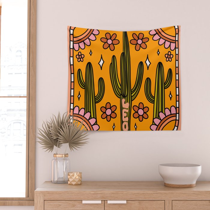 Leo Cactus Wall Tapestry Gallery Image 2
