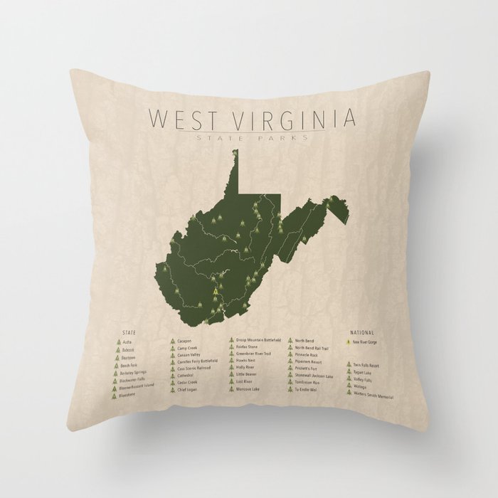 West Virginia Parks Throw Pillow Gallery Image 6