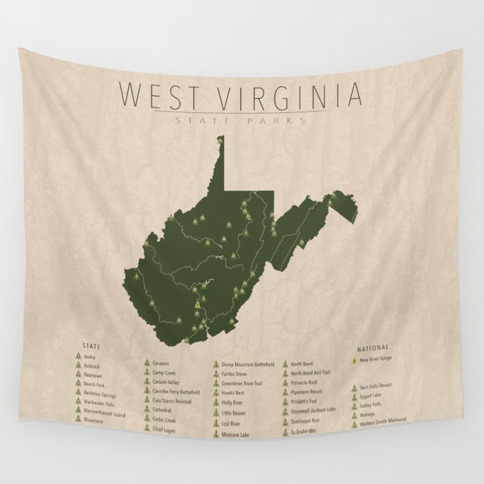 West Virginia Parks Wall Tapestry Gallery Image 1