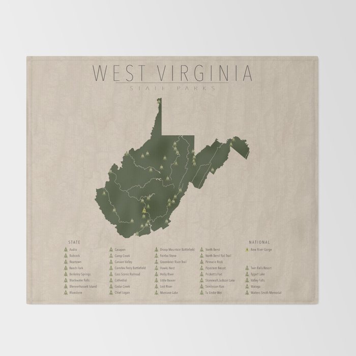 West Virginia Parks Throw Blanket Gallery Image 2