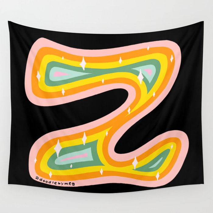 Rainbow Z Wall Tapestry Gallery Image 1
