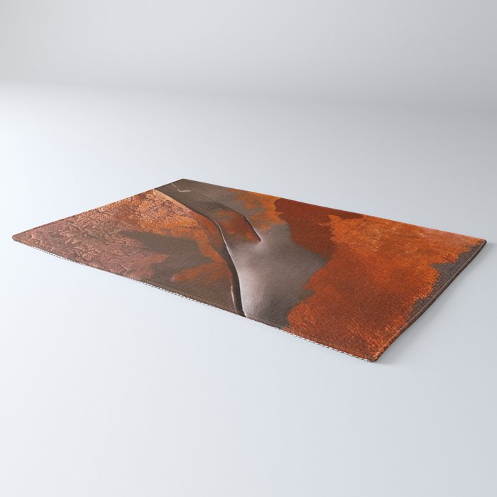 Rust and Metal Japandi Art Rug Gallery Image 3