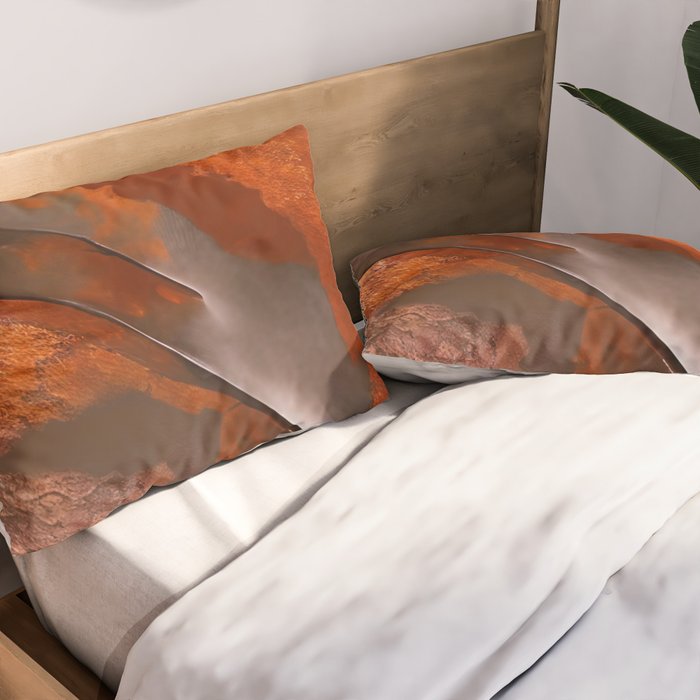 Rust and Metal Japandi Art Pillow Sham Gallery Image 2