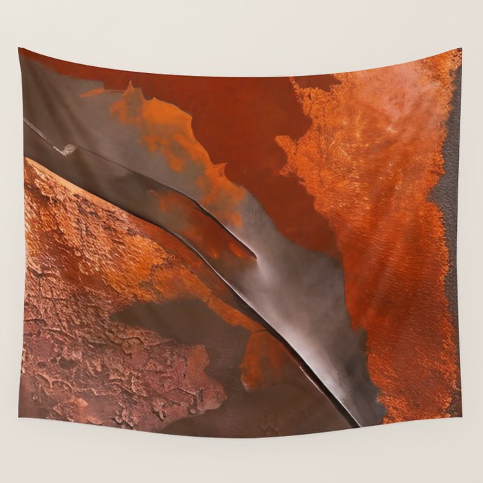 Rust and Metal Japandi Art Wall Tapestry Gallery Image 4