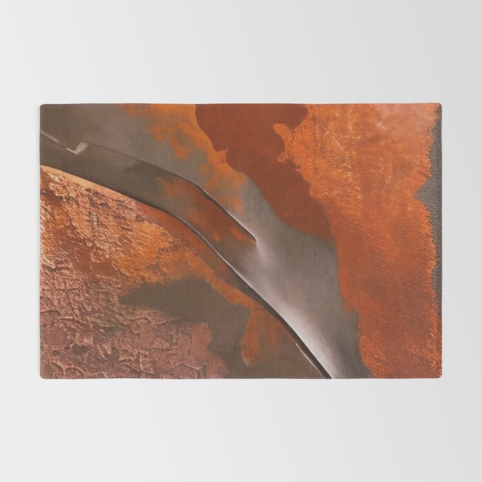 Rust and Metal Japandi Art Rug Gallery Image 2