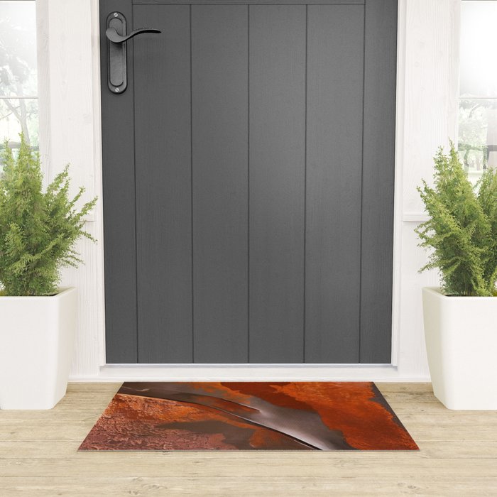 Rust and Metal Japandi Art Welcome Mat Gallery Image 3