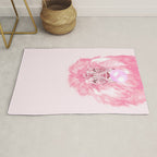 Lion Chewing Bubble Gum in Pink Rug Gallery Image 1