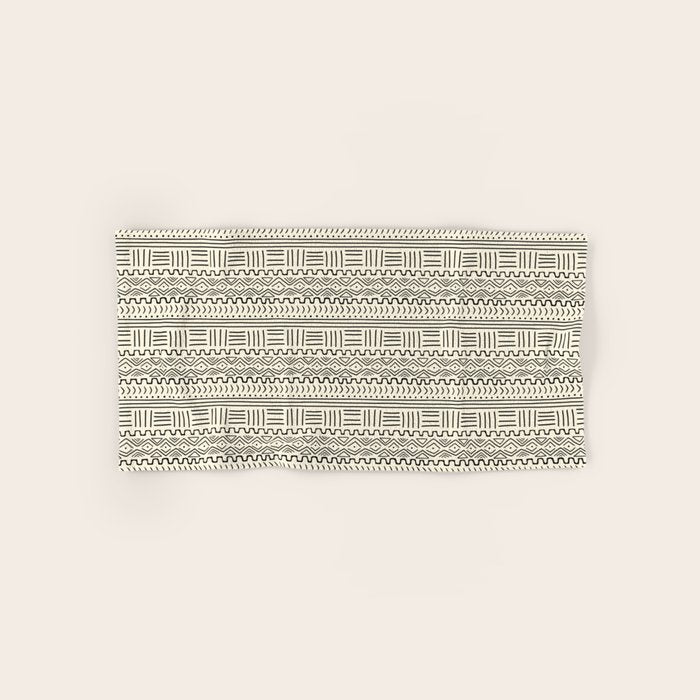Mud Cloth on Cream Bath Towel Gallery Image 1