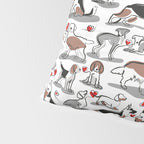 Woof endless love // white background red hearts continuous lined pair of dog breeds Pillow Sham Gallery Image 4
