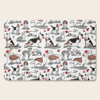 Woof endless love // white background red hearts continuous lined pair of dog breeds Cutting Board Gallery Image 1