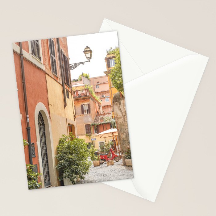 Street In Rome Photo | Travel Photography In Italy Art Print | Colorful Trastevere Houses Stationery Card Gallery Image 2