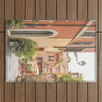Street In Rome Photo | Travel Photography In Italy Art Print | Colorful Trastevere Houses Outdoor Rug Gallery Image 1