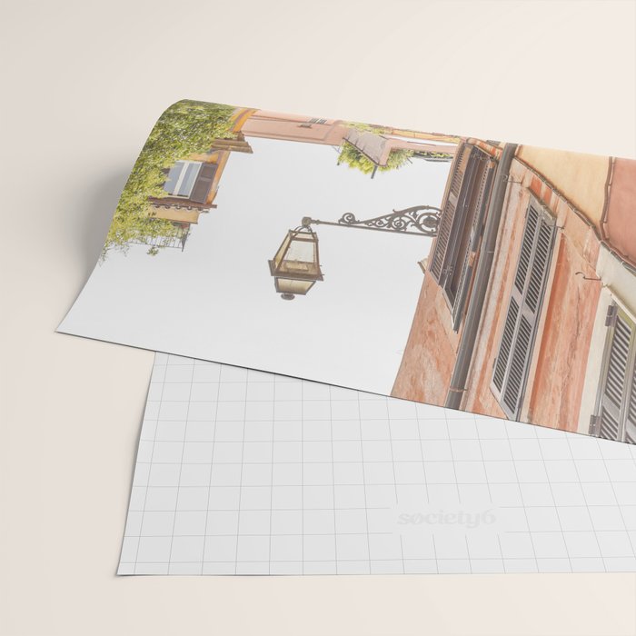 Street In Rome Photo | Travel Photography In Italy Art Print | Colorful Trastevere Houses Wrapping Paper Gallery Image 2