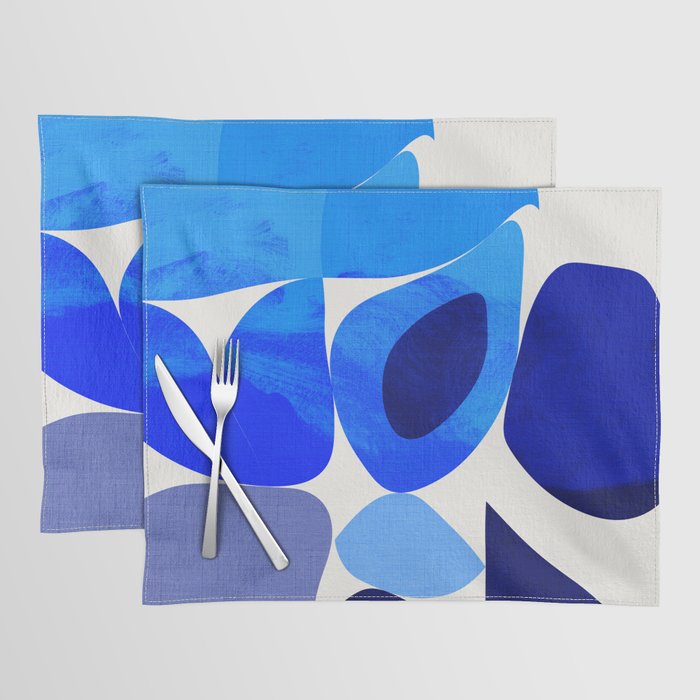 mid century modern organic blue 2 Placemat Gallery Image 1