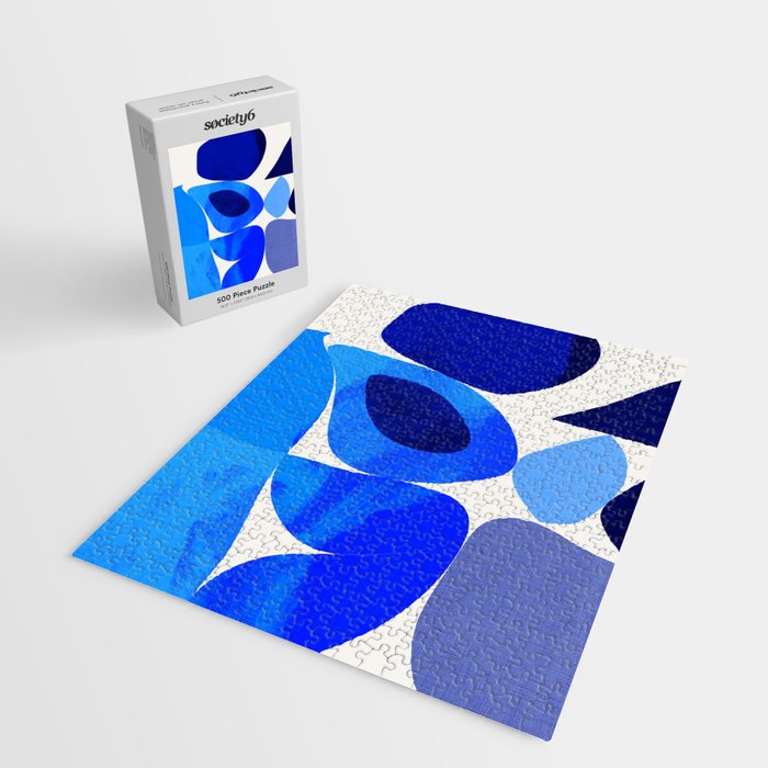 mid century modern organic blue 2 Jigsaw Puzzle Gallery Image 2