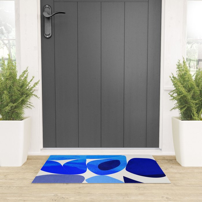 mid century modern organic blue 2 Welcome Mat Gallery Image 3