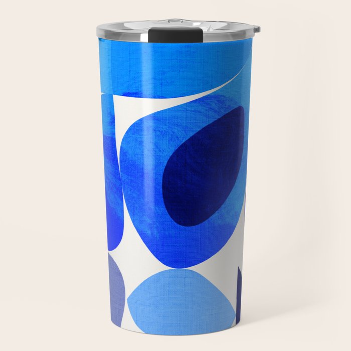 mid century modern organic blue 2 Travel Mug Gallery Image 1